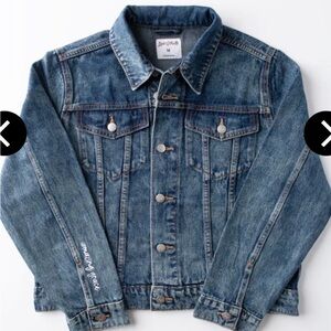 Love in Faith Amazing Grace Sleeve Acid Wash Jean Jacket Denim Size 2X